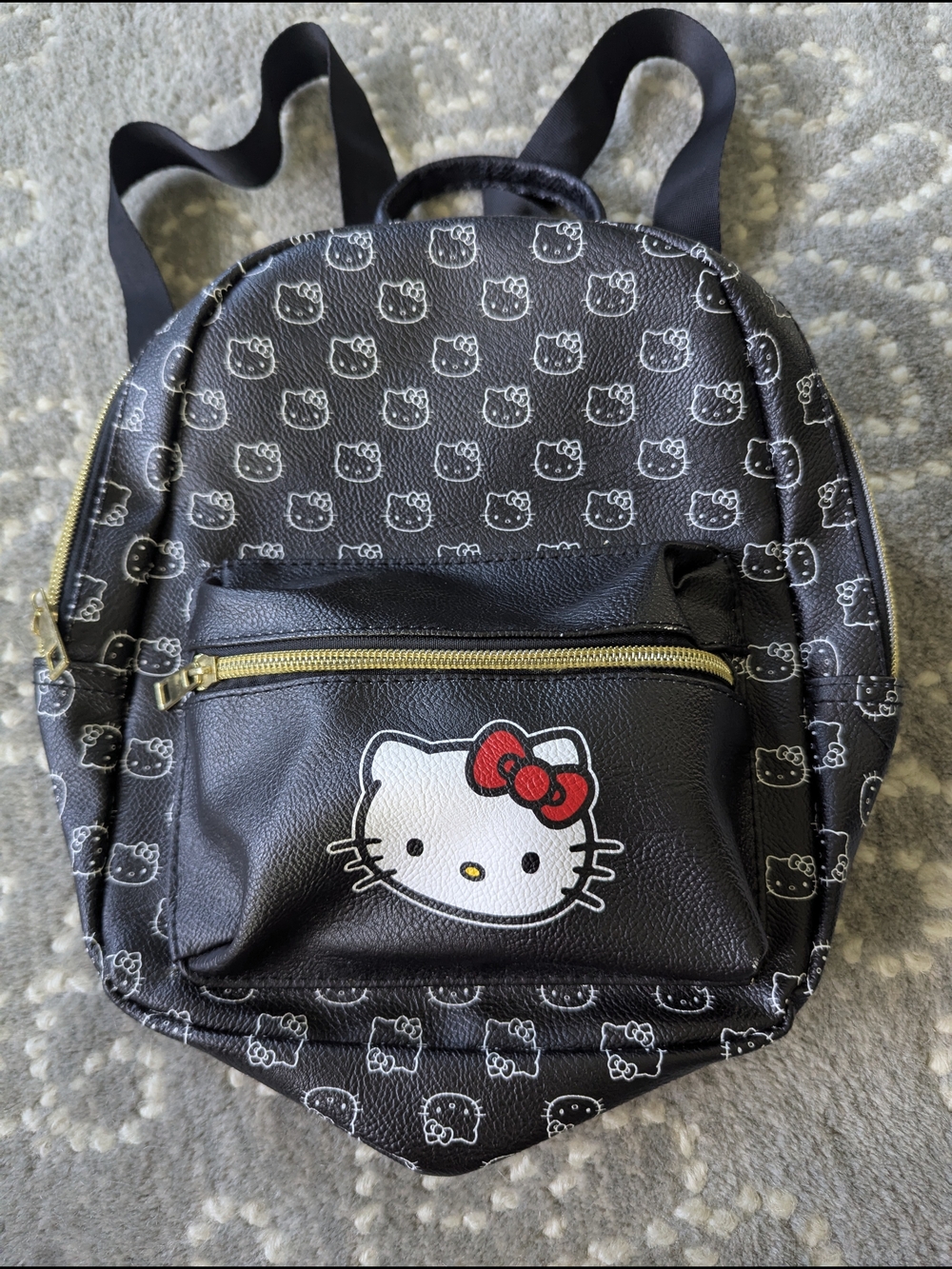 Hello Kitty Black Backpack with Red Bow Accent